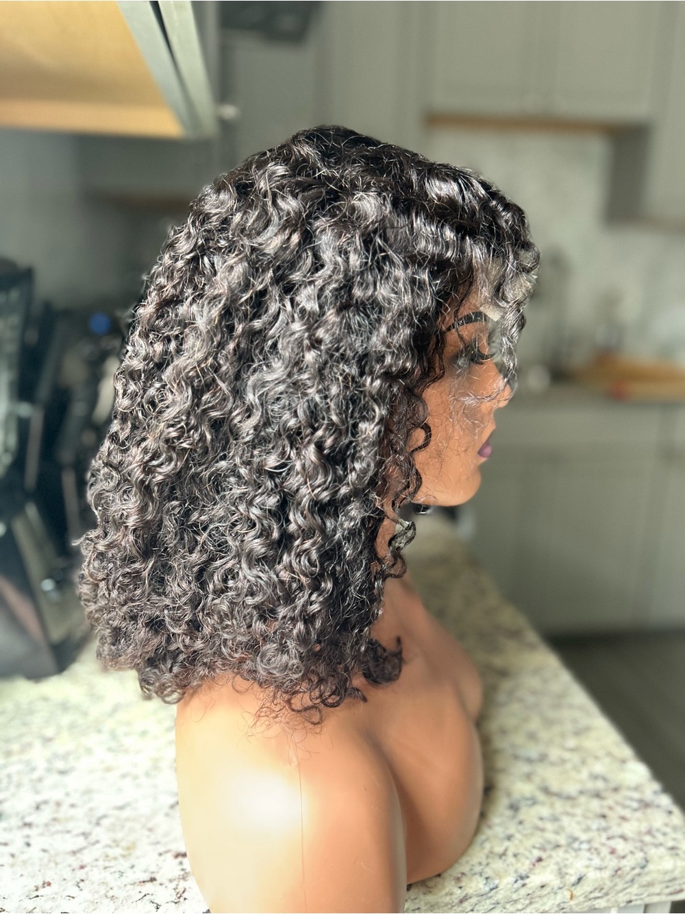 5*5 lace closure wig,16” human hair wig,curly wig